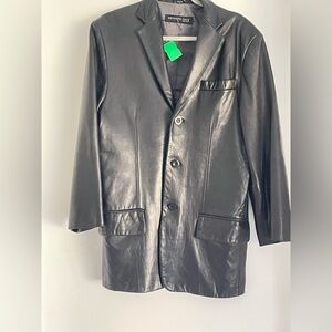 Lambskin Kenneth Cole Black  Blazer Jacket